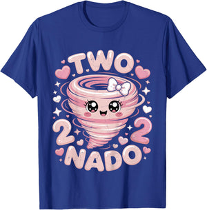 Two Nado 2nd Birthday Funny 2 Year Old Girls Kids Toddler T-Shirt - T-Shirt | Royal