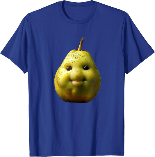 Niche AI Fruit Pear Gen-Z Funny Meme T-Shirt - T-Shirt | Royal