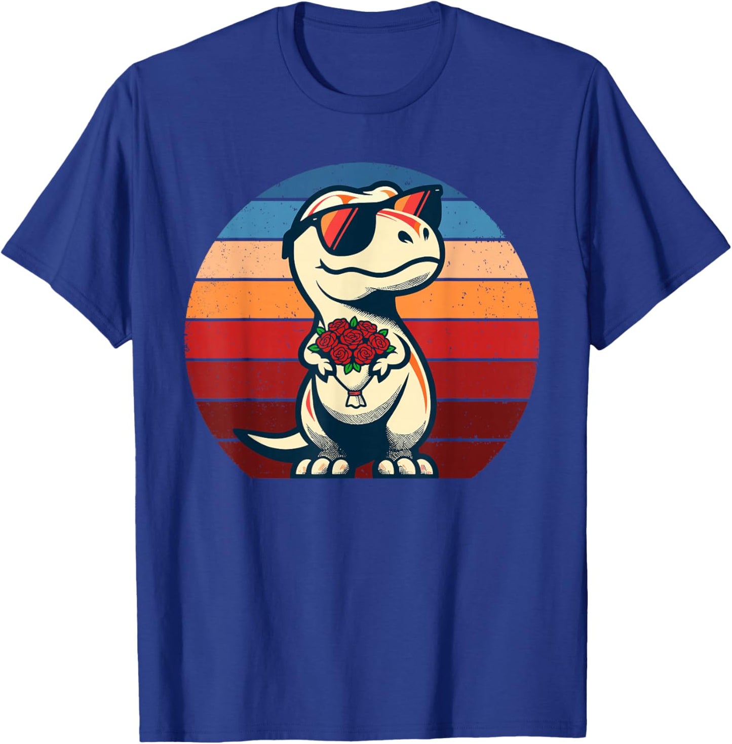 Dinosaur T-Rex Love Men Women Kids Funny St. Valentine's T-Shirt - T-Shirt | Royal