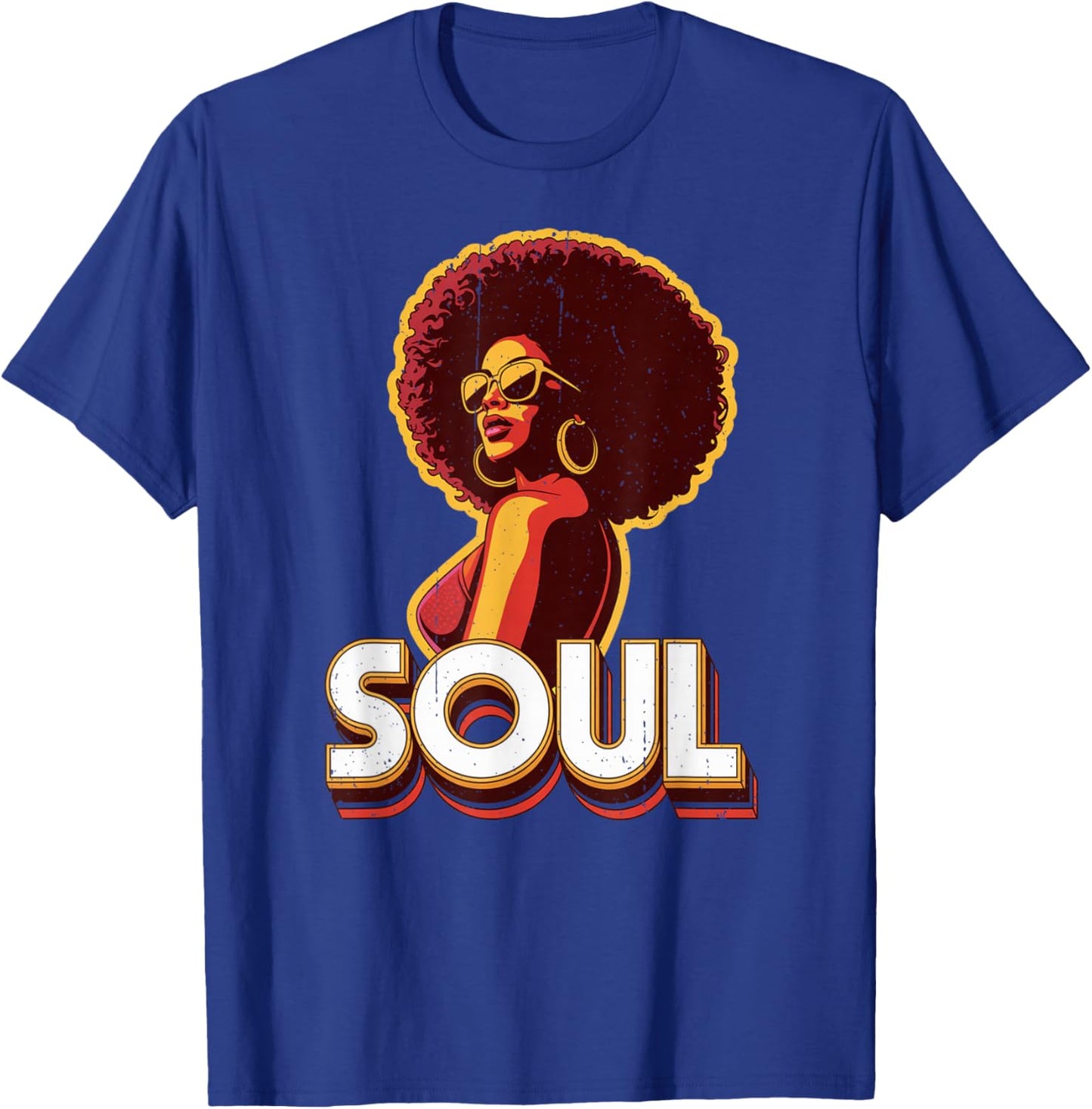 Afro Funk Vintage 70s Retro Soul T-Shirt - T-Shirt | Royal