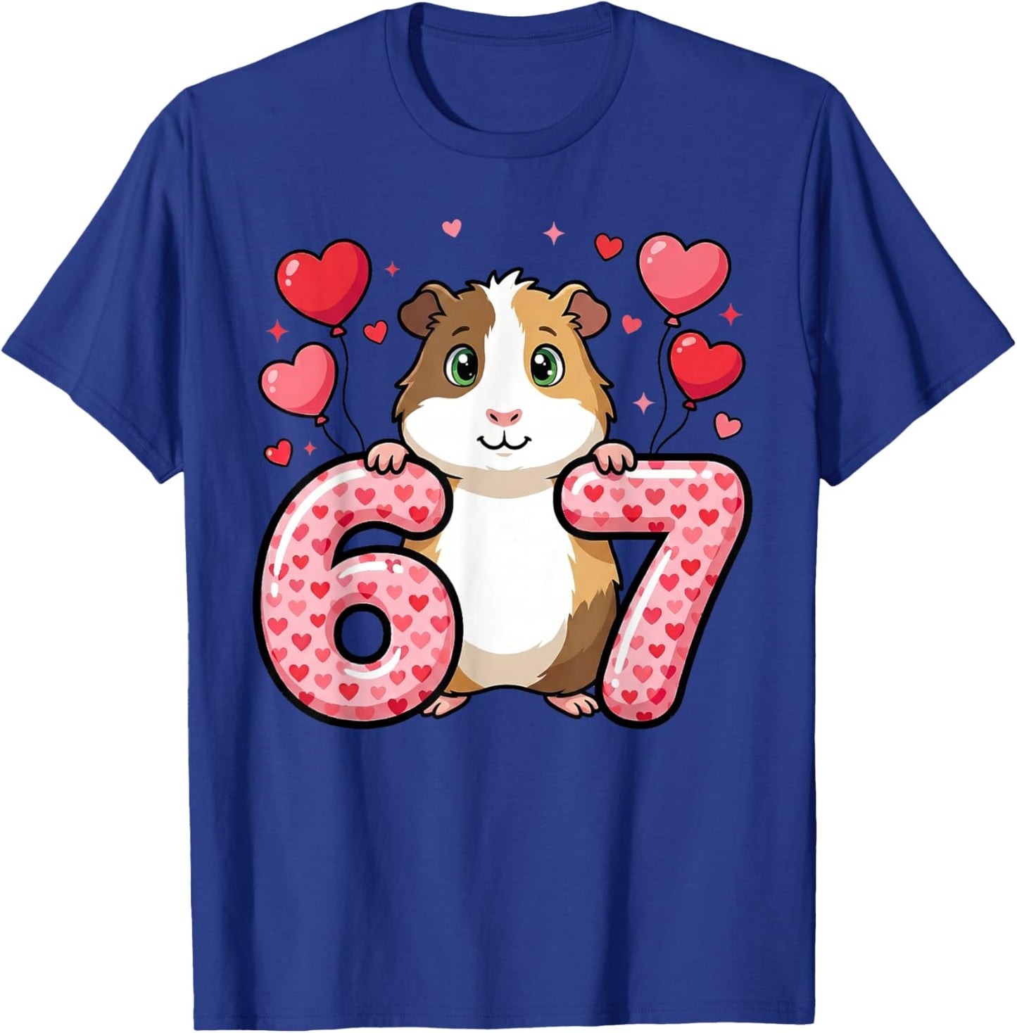 Cute 67 Heart Guinea Pig Love T-Shirt - T-Shirt | Royal