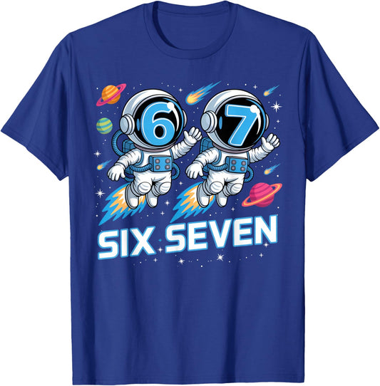 67 Six Seven 6-7 - Funny Kids Italian Brainrot Gaming Meme T-Shirt - T-Shirt | Royal