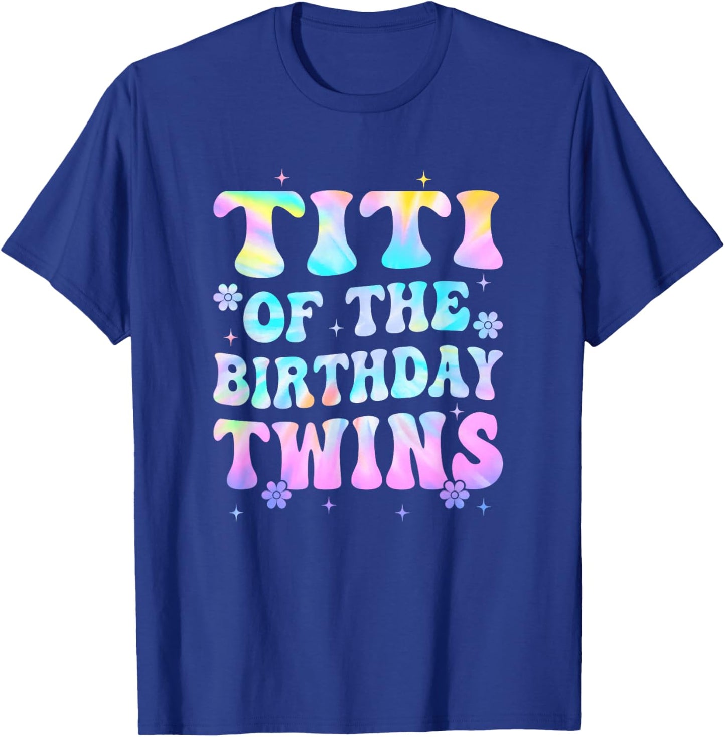 Titi of The Birthday Twins Girls Kids Party Retro Bday T-Shirt - T-Shirt | Royal