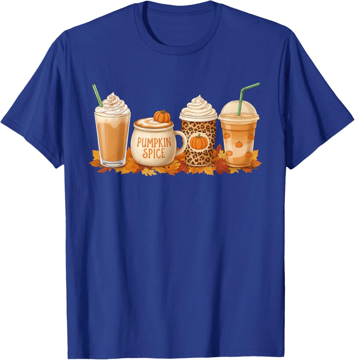 Pumpkin Latte Spice Coffee Fall Drink Halloween Autumn Vibes T-Shirt - T-Shirt | Royal