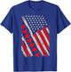 Vintage Valentines Day American Flag Hearts Boys Kids T-Shirt - T-Shirt | Royal