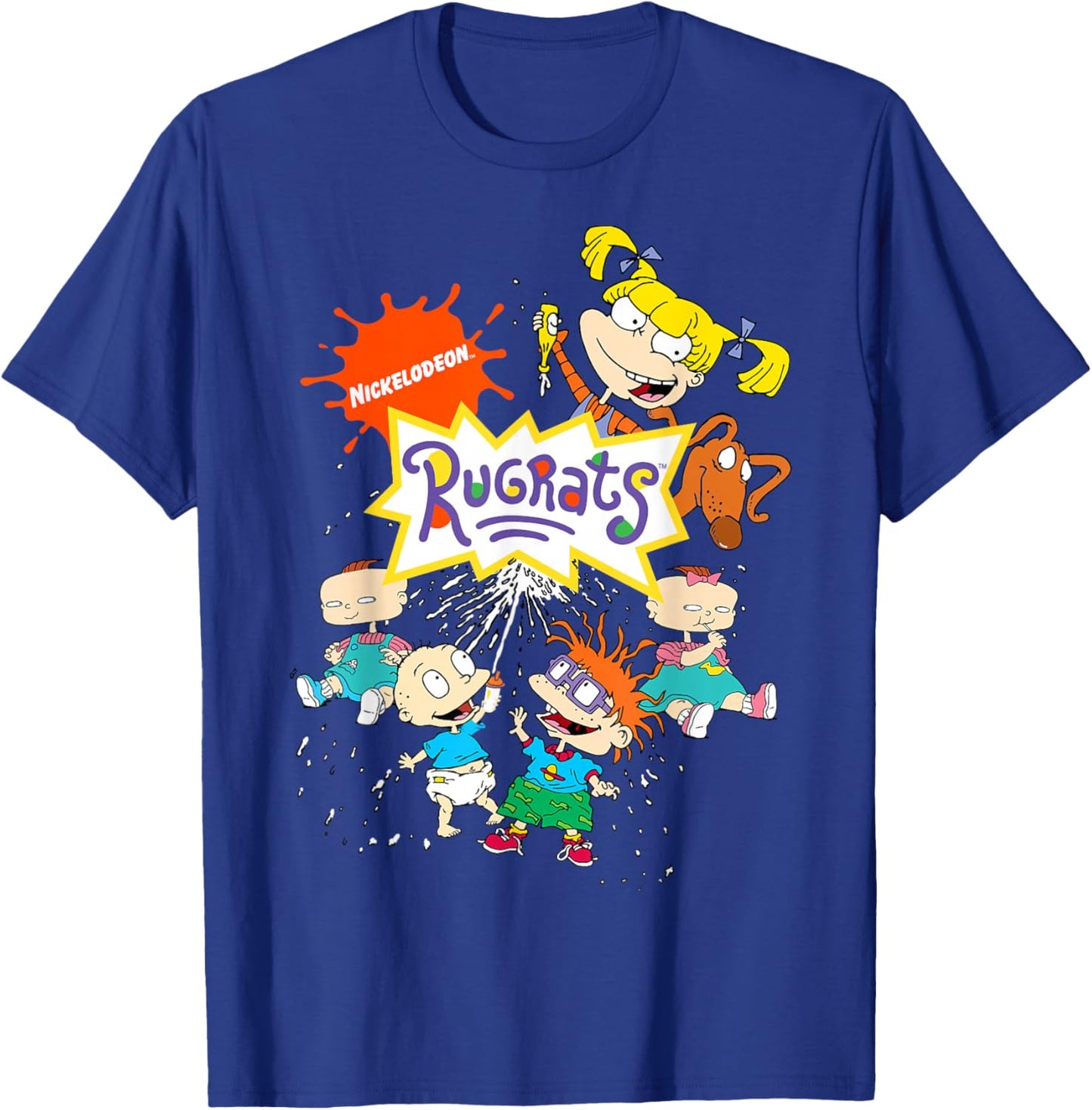 Rugrats Logo with Nick Logo and Rugrats Characters T-Shirt - T-Shirt | Royal