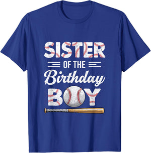 Sister of The Birthday Boy Baseball Matching Family T-Shirt - T-Shirt | Royal
