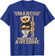 March 43rd Birthday Men Women 1983 Awesome Teddy Bear T-Shirt - T-Shirt | Royal