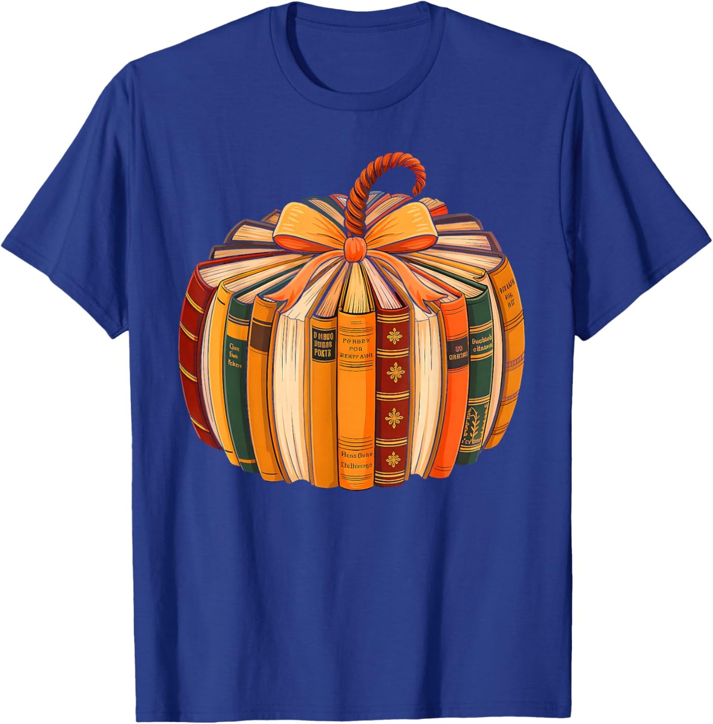 Fall Book Halloween Costume Autumn Pumpkin Teacher Kids T-Shirt - T-Shirt | Royal