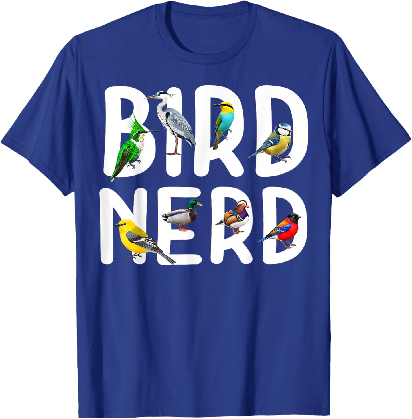Funny Bird Nerd Colorful Birdwatcher Geek Ornithologist T-Shirt - T-Shirt | Royal
