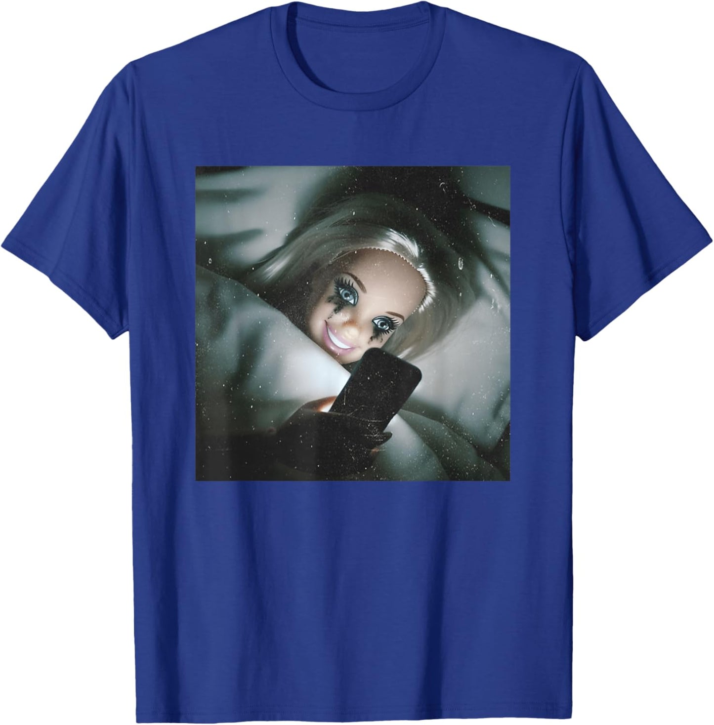 Creepy Sad Doll at Midnight Funny Horror T-Shirt - T-Shirt | Royal