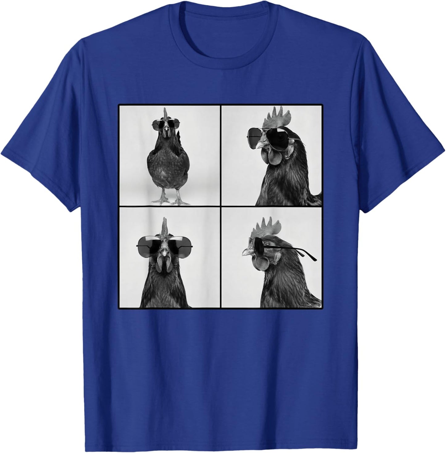 Rooster in Photobooth with Sunglasses | Chicken Photo T-Shirt - T-Shirt | Royal