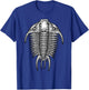 Trilobite Fossil Ancient Arthropod Dorsal View Paleontology T-Shirt - T-Shirt | Royal
