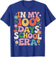 in My 100 Days of School Era Retro Teacher Student 100th Day T-Shirt - T-Shirt | Royal