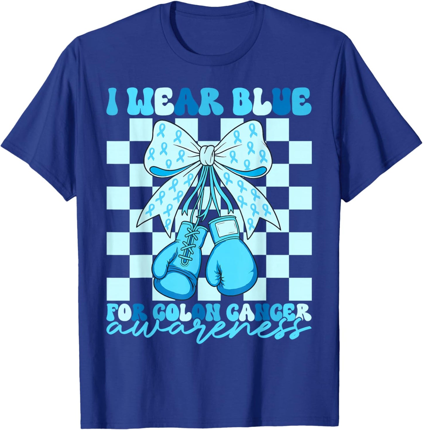 I Wear Blue for Colon Awareness Coquette Boxing Gloves Women T-Shirt - T-Shirt | Royal