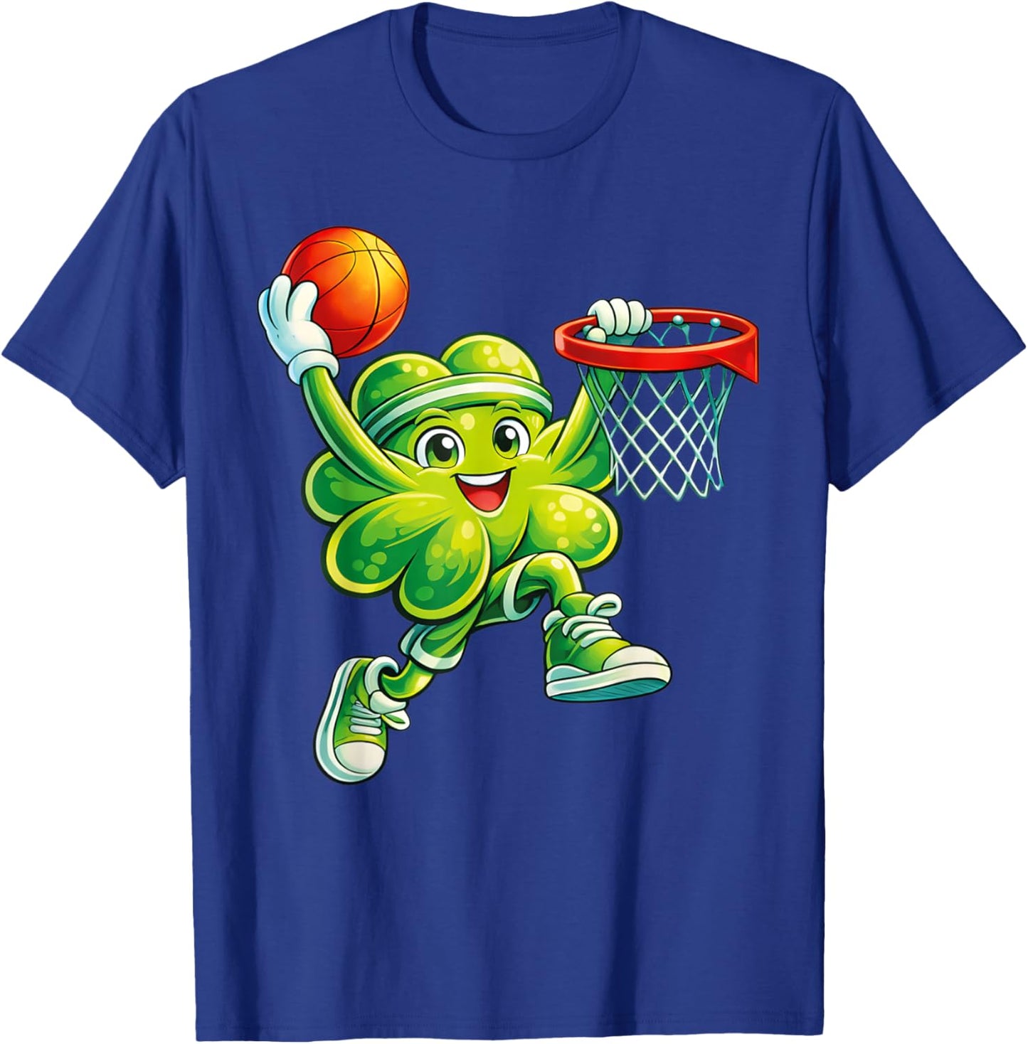 Funny Shamrock Playing Basketball St Patricks Day Boys Kids T-Shirt - T-Shirt | Royal