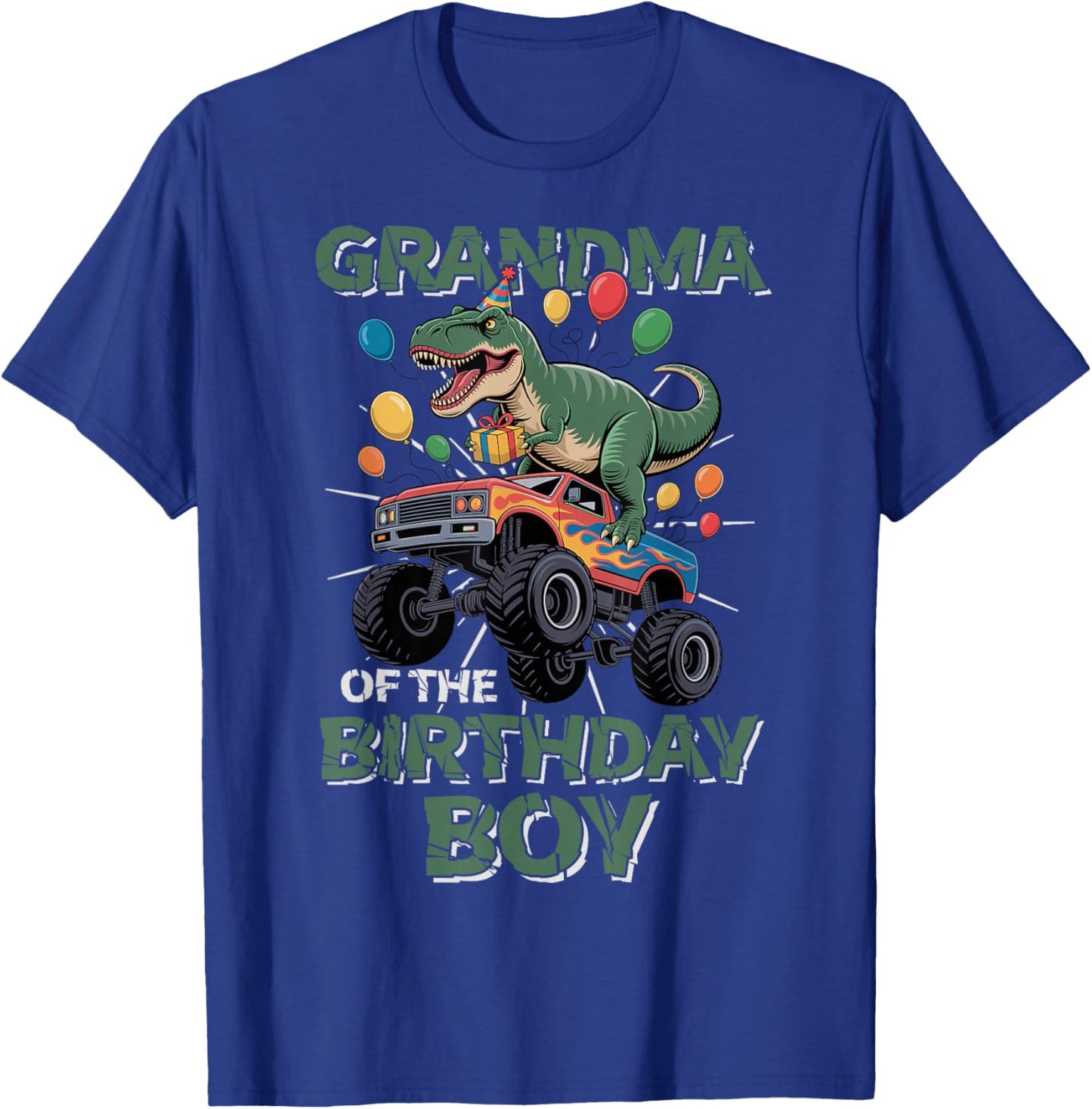 Grandma of The Birthday Party Outfit Monster Truck Grandma T-Shirt - T-Shirt | Royal