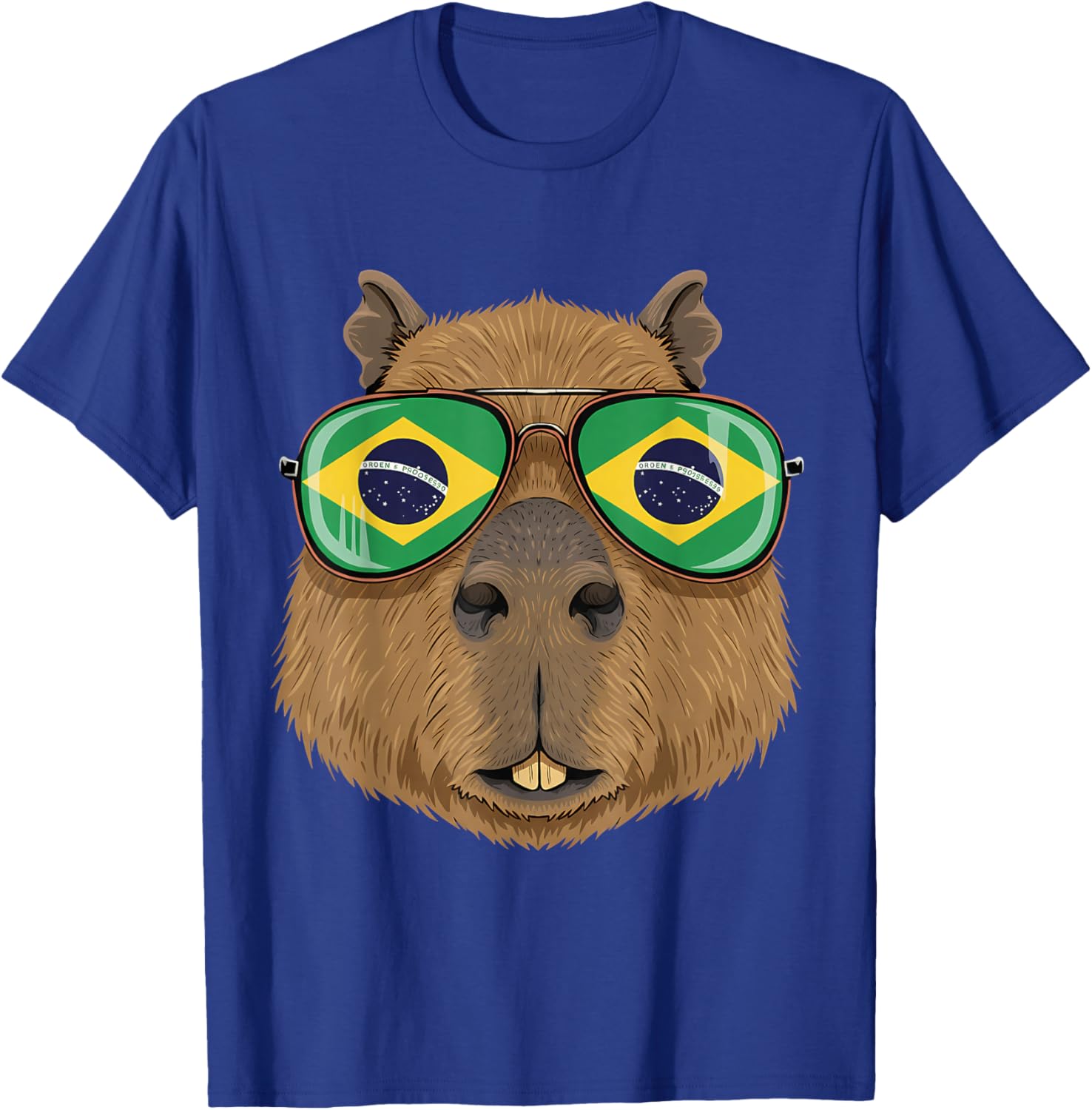 Brazil Flag Capybara Brazilian Roots Brasilian Pride Brasil T-Shirt - T-Shirt | Royal