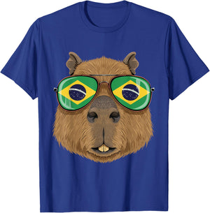 Brazil Flag Capybara Brazilian Roots Brasilian Pride Brasil T-Shirt - T-Shirt | Royal