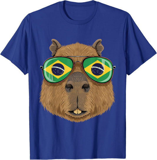 Brazil Flag Capybara Brazilian Roots Brasilian Pride Brasil T-Shirt - T-Shirt | Royal