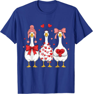 Funny Valentine Silly Goose Valentine's Day Women Girls T-Shirt - T-Shirt | Royal