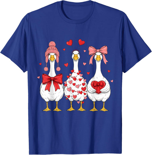 Funny Valentine Silly Goose Valentine's Day Women Girls T-Shirt - T-Shirt | Royal
