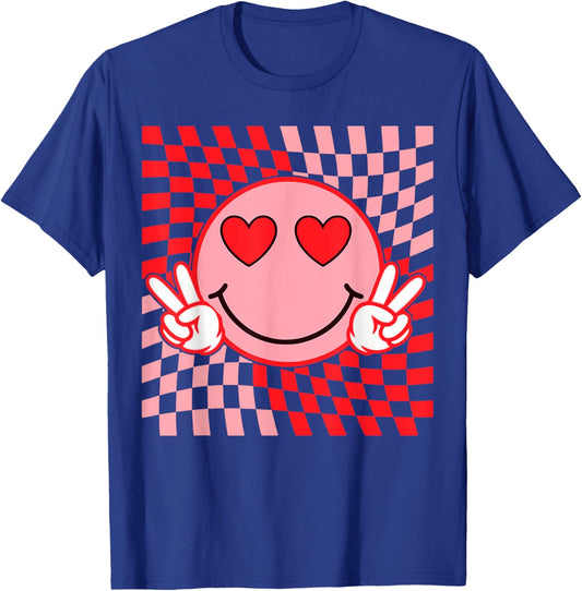 Cute Valentines Vibes Smile Face T-Shirt - T-Shirt | Royal