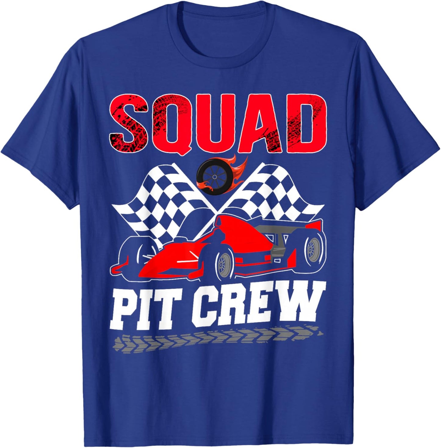 Squad Pit Crew Racing Family Race Car Birthday Boy T-Shirt - T-Shirt | Royal