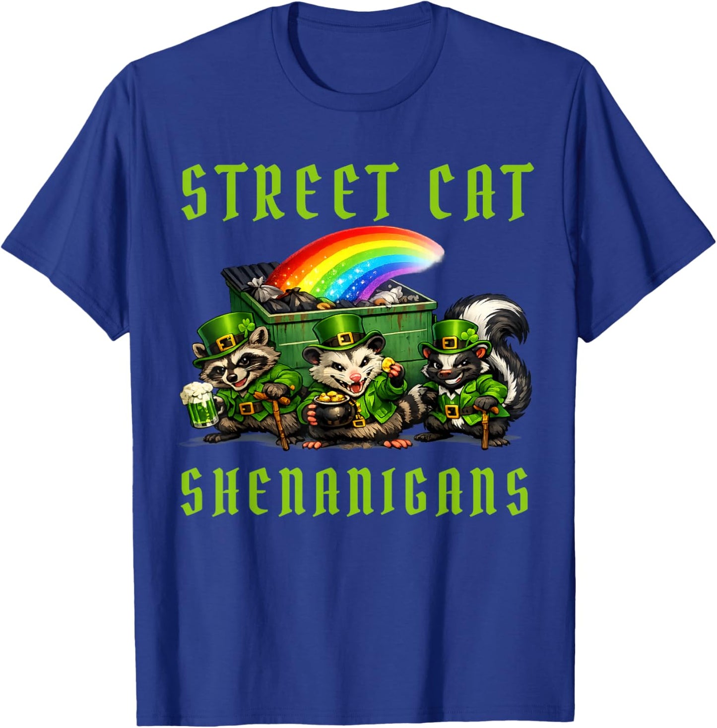 Street Cat Shenanigans Funny St Patricks Street Cats Irish T-Shirt - T-Shirt | Royal