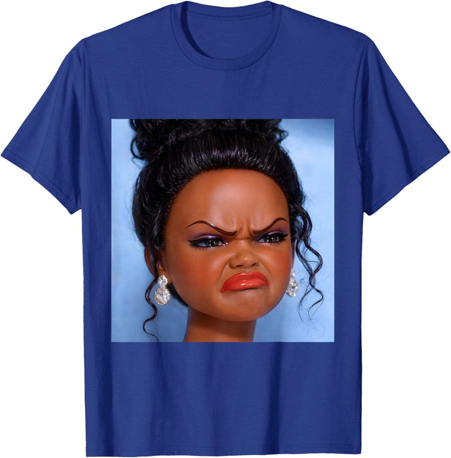 Angry Disgusted Black Doll Face Meme T-Shirt - T-Shirt | Royal