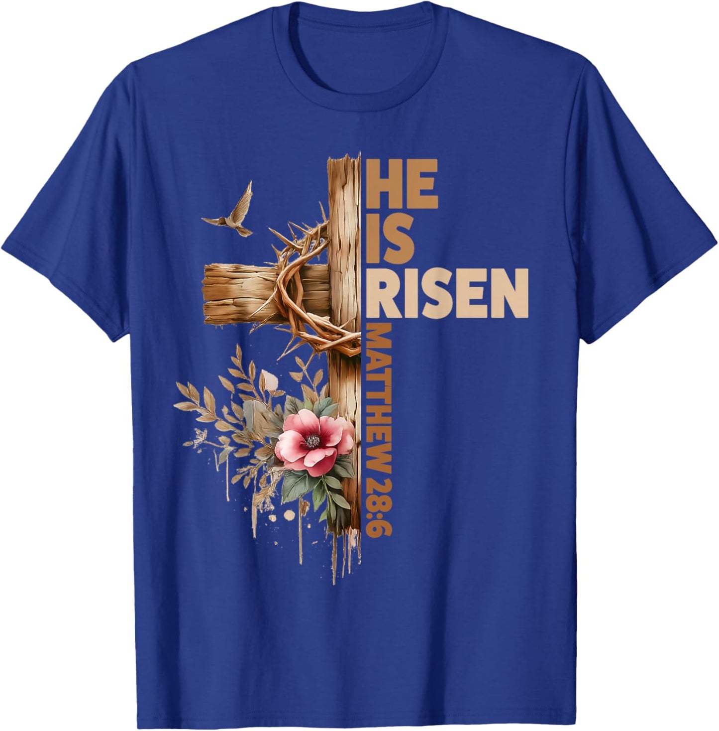 He is Risen Jesus Christian Religious Easter Men Women Girl T-Shirt - T-Shirt | Royal