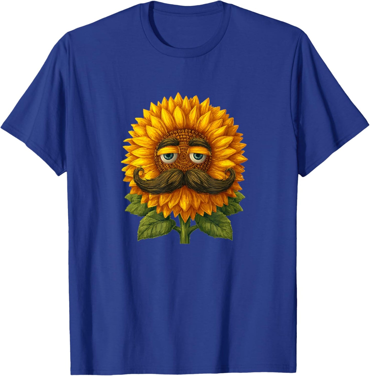 Handsome Mustache Sunflower Face Costume T-Shirt - T-Shirt | Royal
