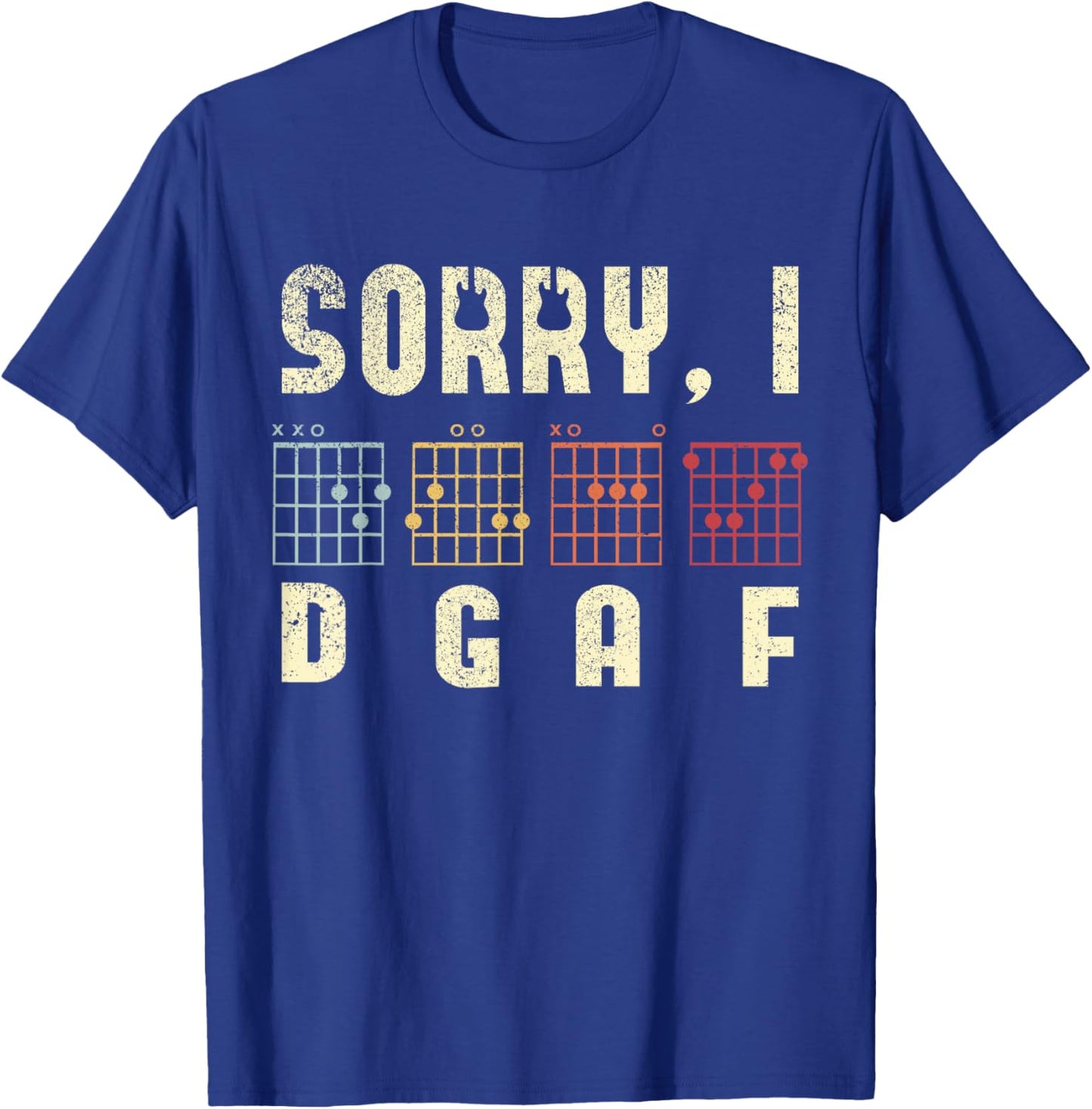 Sorry I DGAF Guitar Players Guitar Lover Bass Player Chords T-Shirt - T-Shirt | Royal