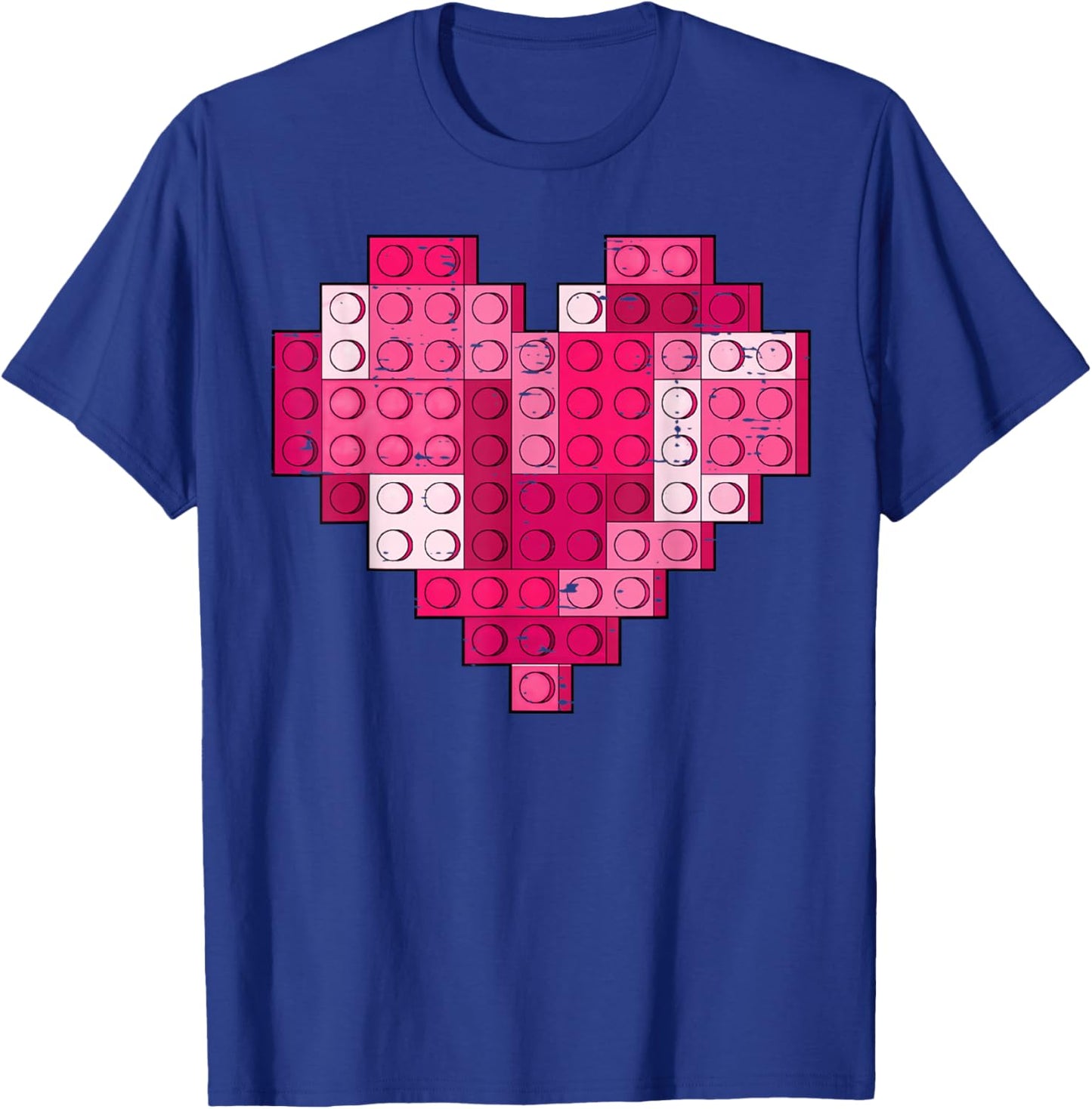 Valentines Day Heart Building Blocks Bricks Boys Kid Toddler T-Shirt - T-Shirt | Royal