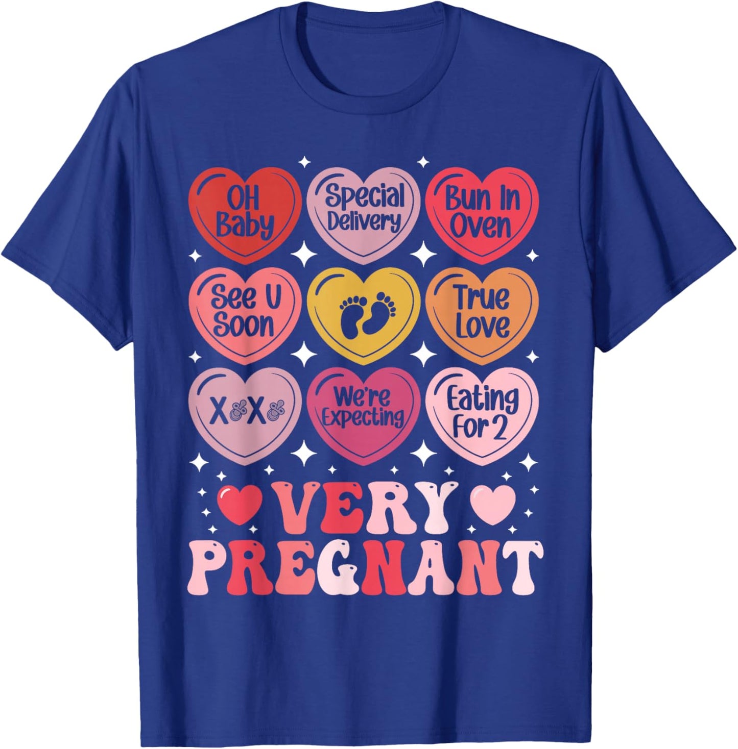 Pregnancy Announcement Valentine's Day Very Pregnant Heart T-Shirt - T-Shirt | Royal