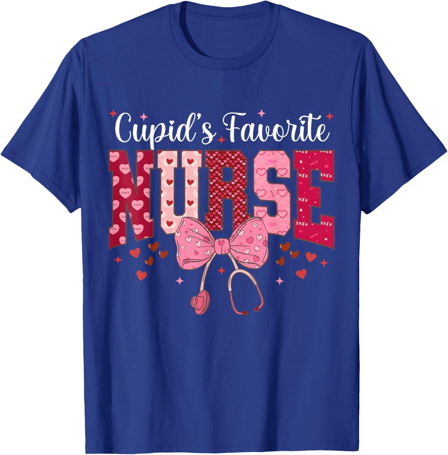Valentines Day Nurse Cupids Favorite Nurse Er Rn Nurse T-Shirt - T-Shirt | Royal