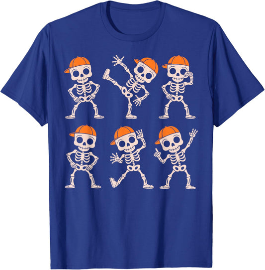 Funny Cute Dancing Skeleton Halloween Boys Kids Toddlers T-Shirt - T-Shirt | Royal
