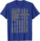 American USA Flag Christian Cross Patriotic Grunge T-Shirt - T-Shirt | Royal