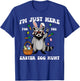 Im Just Here for Easter Egg Hunt Raccoon Boys Girls Kids T-Shirt - T-Shirt | Royal