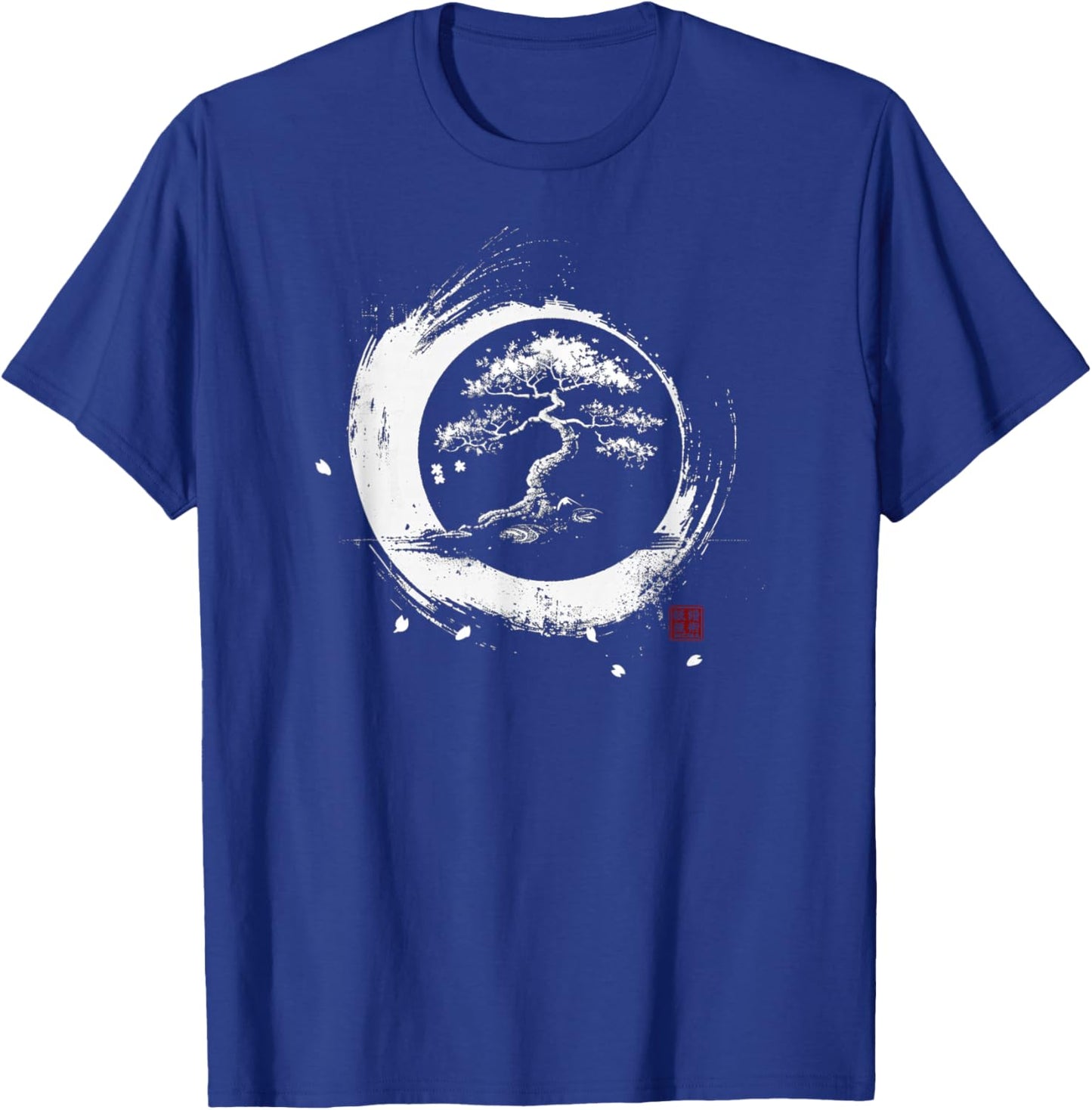Enso Circle Bonsai Tree Zen Art Graphic T-Shirt - T-Shirt | Royal