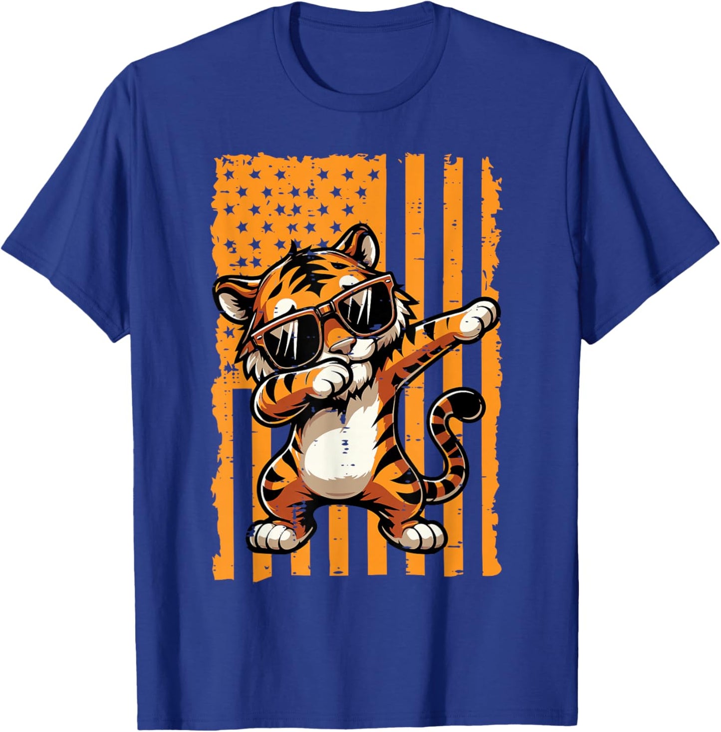 US Flag Dabbing Tiger Dab Boys Youth Teen Kids Men Girls T-Shirt - T-Shirt | Royal