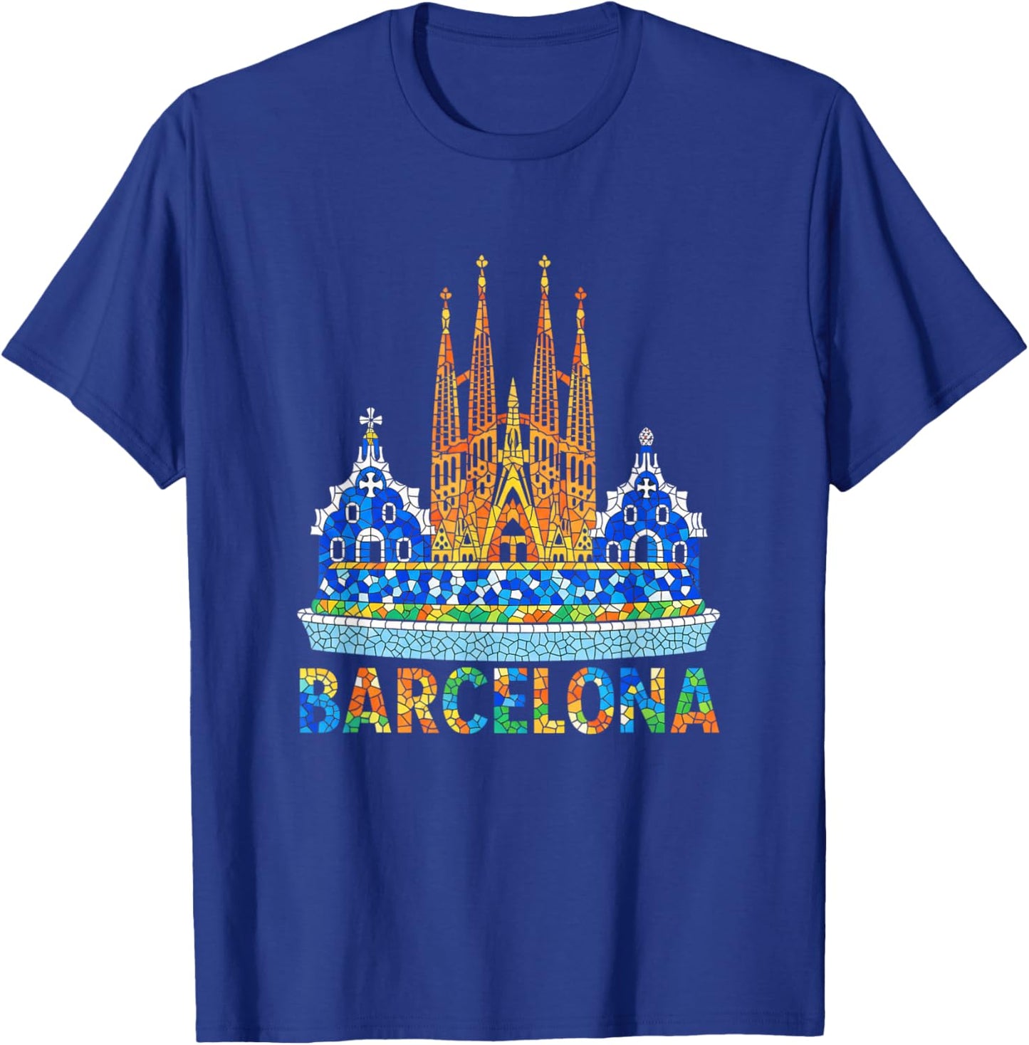 Barcelona Sagrada Familia Mosaic Travel Souvenir Vacation T-Shirt - T-Shirt | Royal