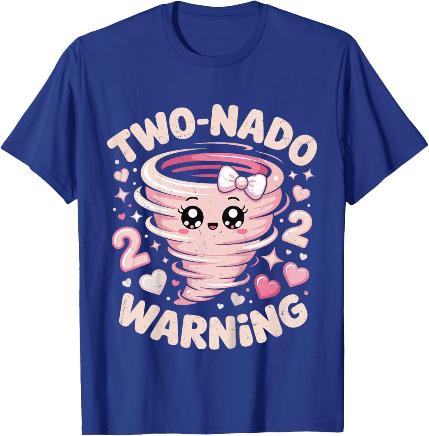 Two Nado Warning Coquette Bow 2nd Birthday 2 Year Old Girls T-Shirt - T-Shirt | Royal