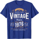 Vintage 1976 Label 50th Birthday Gift Men Women 50 Year Old T-Shirt - T-Shirt | Royal