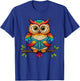 Cute Owl Reading Book with Glasses Owl Animal Lover T-Shirt - T-Shirt | Royal