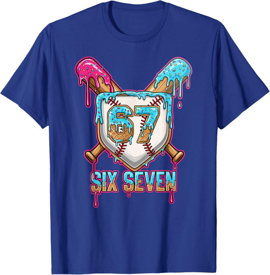 Baseball Drip Number 67 Player 6-7 Six Seven Meme Gen Alpha T-Shirt - T-Shirt | Royal