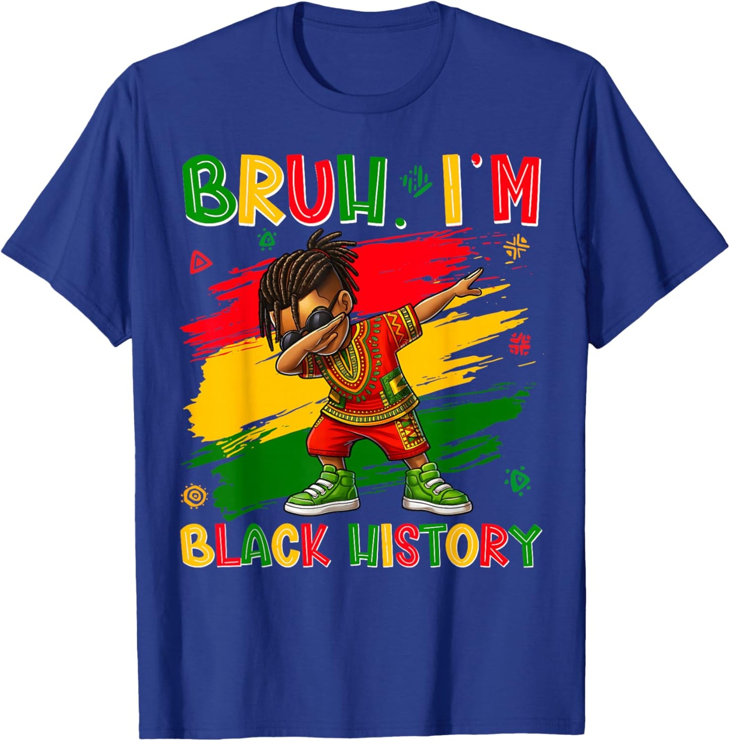 Black History Month I Am Black History Dabbing Afro Men Boy T-Shirt - T-Shirt | Royal