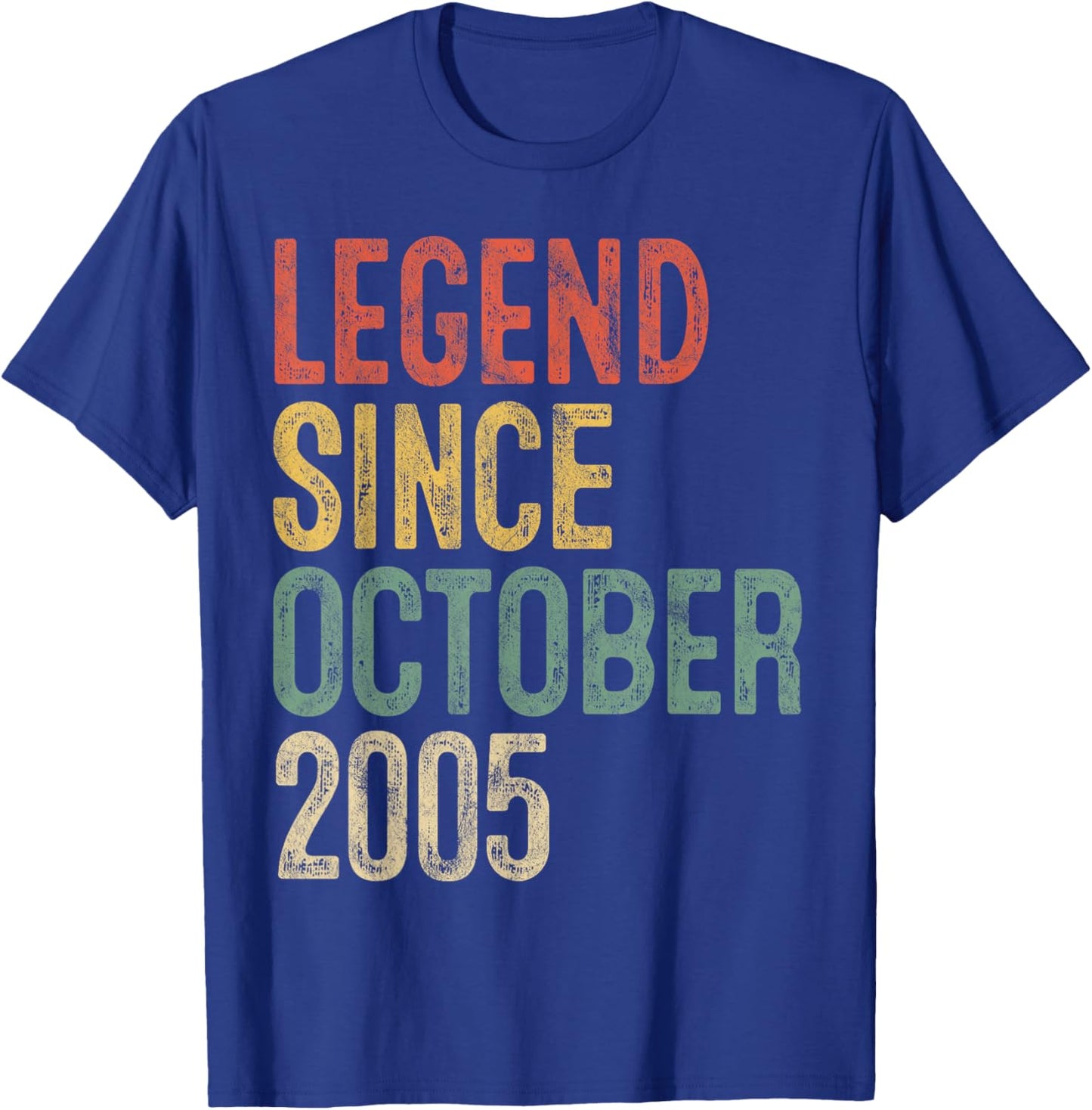 Legend October 2005 20th Birthday Men Women 20 Year Old T-Shirt - T-Shirt | Royal