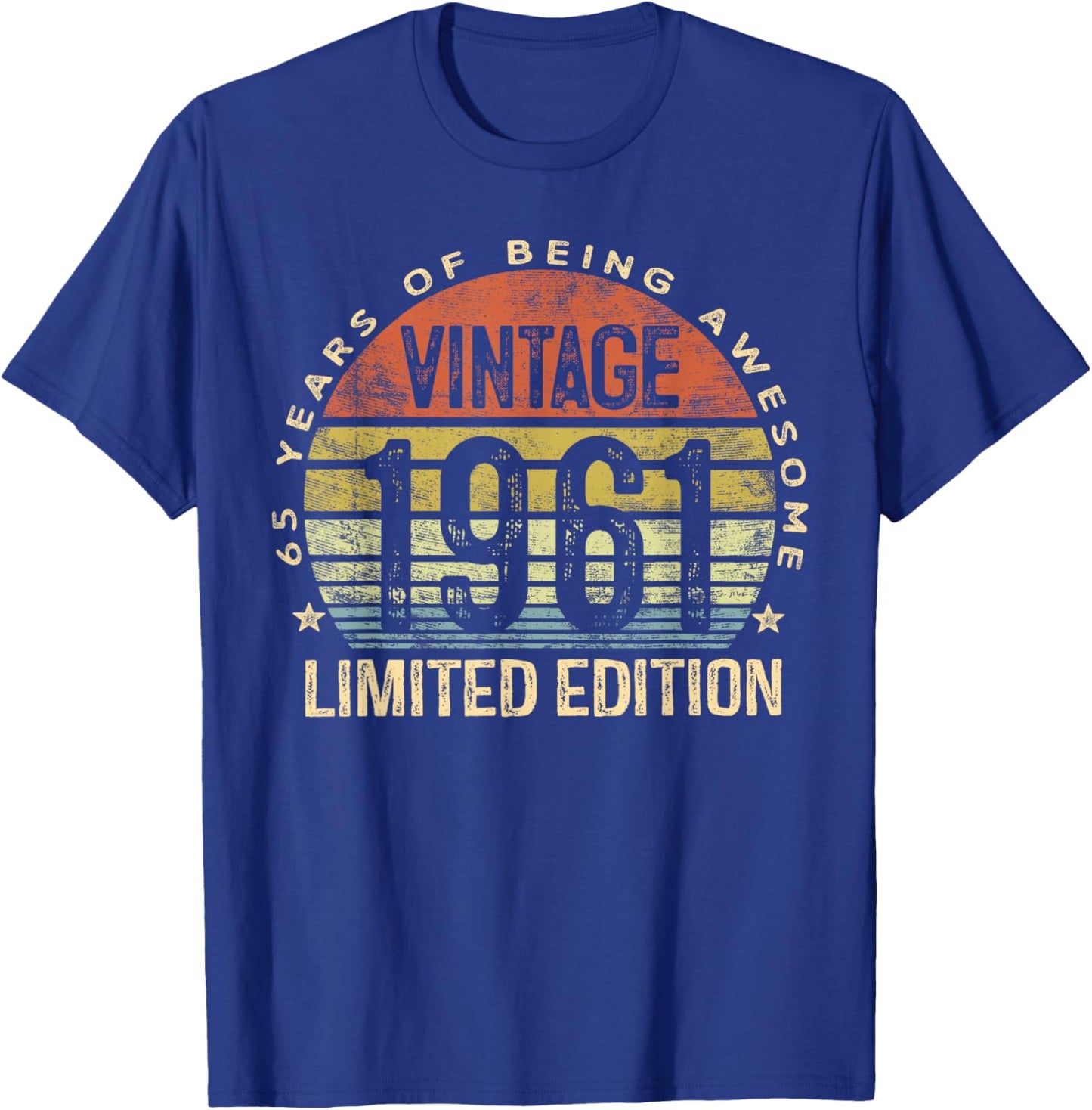 Vintage 1961 Limited Edition 65-Year-Old 65th Birthday T-Shirt - T-Shirt | Royal