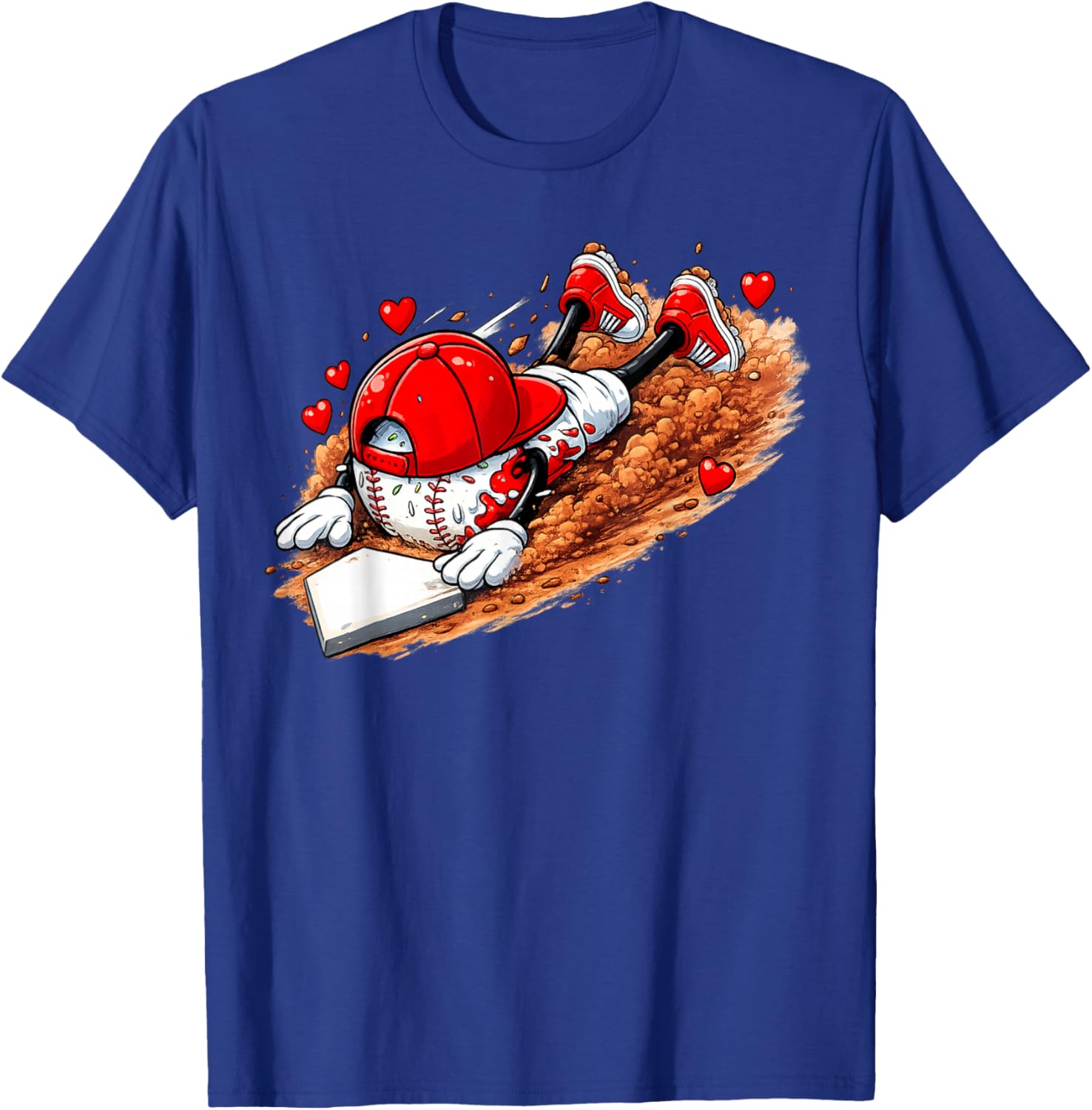 Baseball Valentine's Day Drip Ice Cream Team T-Shirt - T-Shirt | Royal